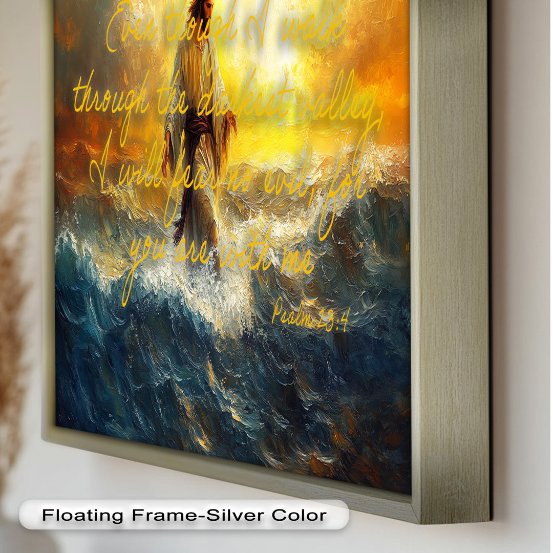 Psalm 23:4 – Fear No Evil Bible Verse Oil Painting