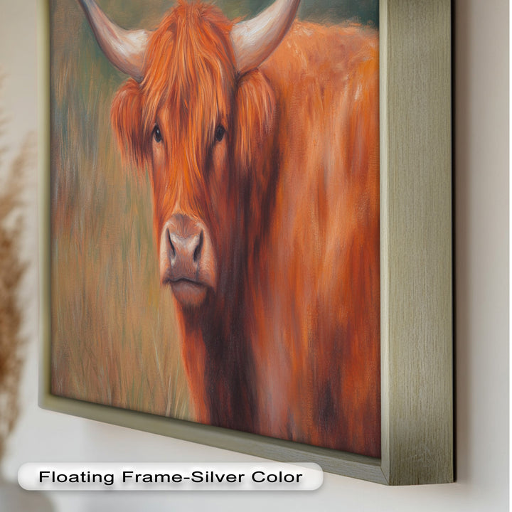 Highland Cow Oil Painting – Warm Animal Wall Art