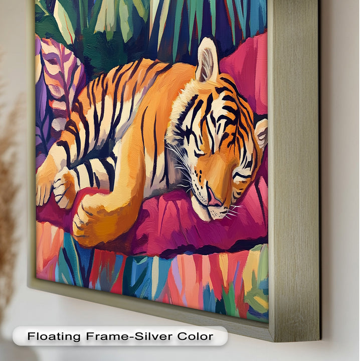 Resting Tiger Oil Painting – Fauvist Jungle Art