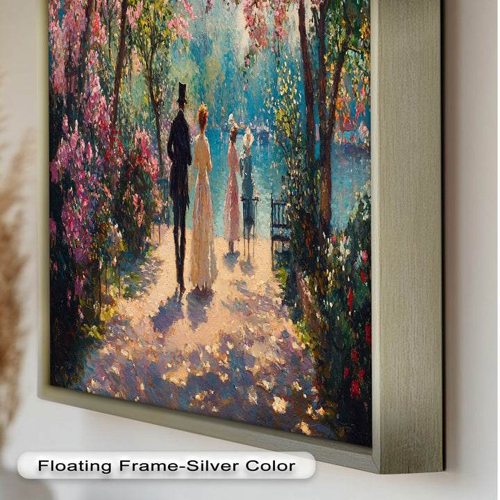 Springtime Promenade – Romantic Garden Path Impressionist Oil Painting
