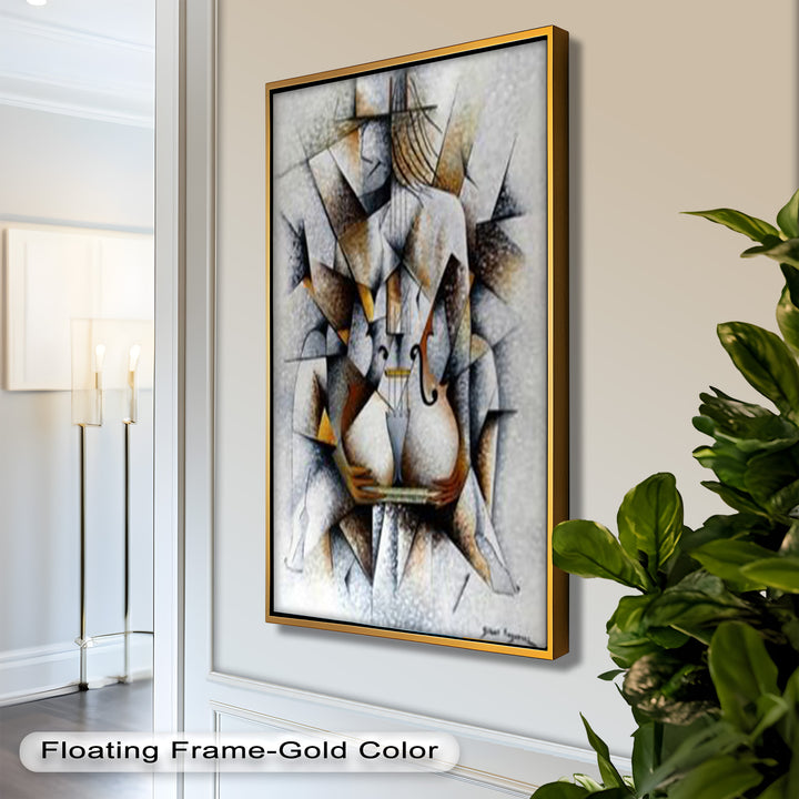 Cubist Harmony – Abstract Nude with Violin Motif Picasso Oil Painting