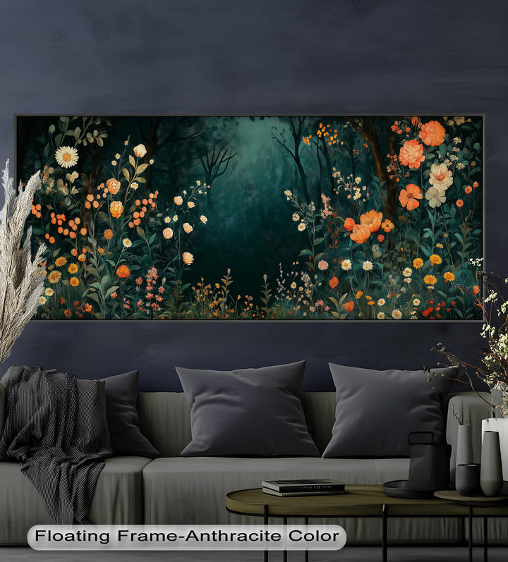 Mystischer Wildgarten – Boho Blumen Ölgemälde
