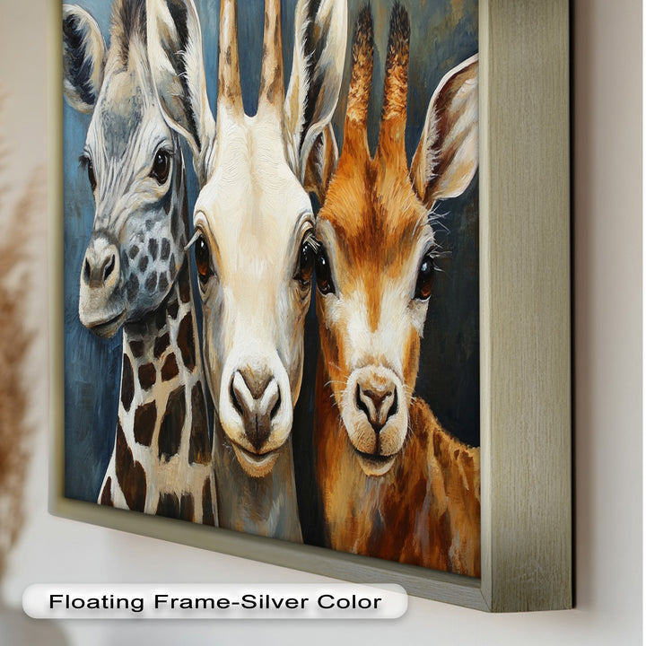 Trio of Giraffes – Animal Oil Painting