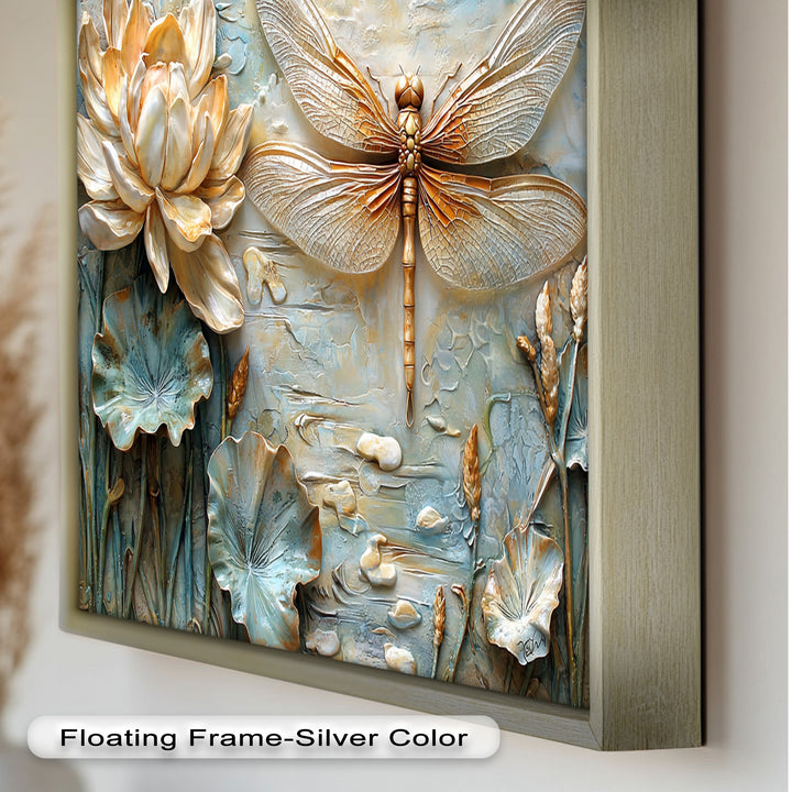 Retro Dragonflies and Flowers – Elegant Nature-Inspired Oil Painting