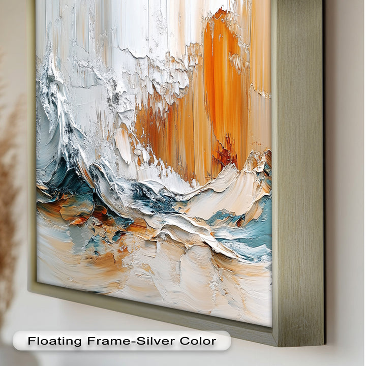 Elemental Surge – Abstract Ocean Cliff Oil Painting