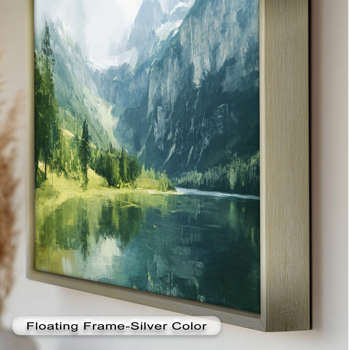 Mountain with a Lake – Modern Oil Painting