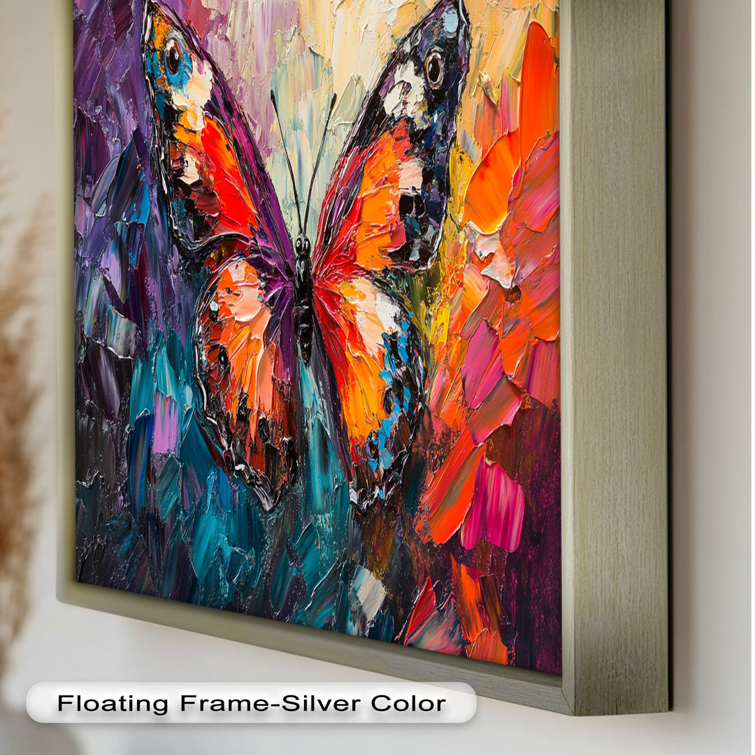 Radiant Butterfly in Blooming Spectrum - Animal Oil Painting