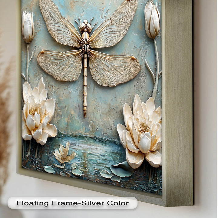 Vintage Dragonfly – Framed Oil Painting