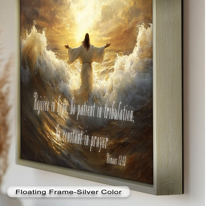 Romans 12:12 – Faith & Perseverance Bible Verse Oil Painting