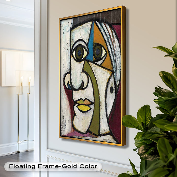 Bold Gaze – Geometric Abstract Portrait Picasso Oil Painting