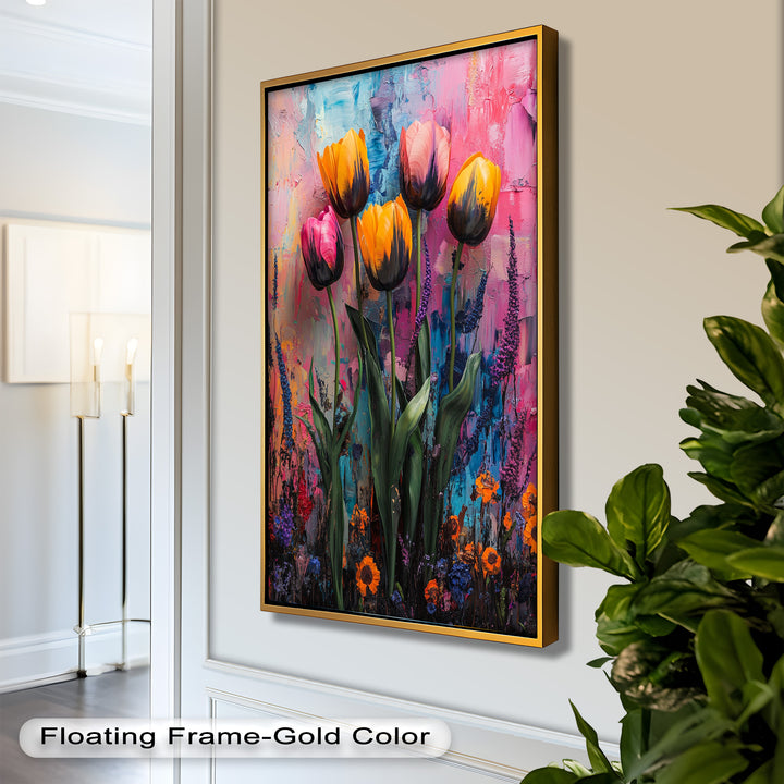 Colorful Tulip Garden - Flower Oil Painting