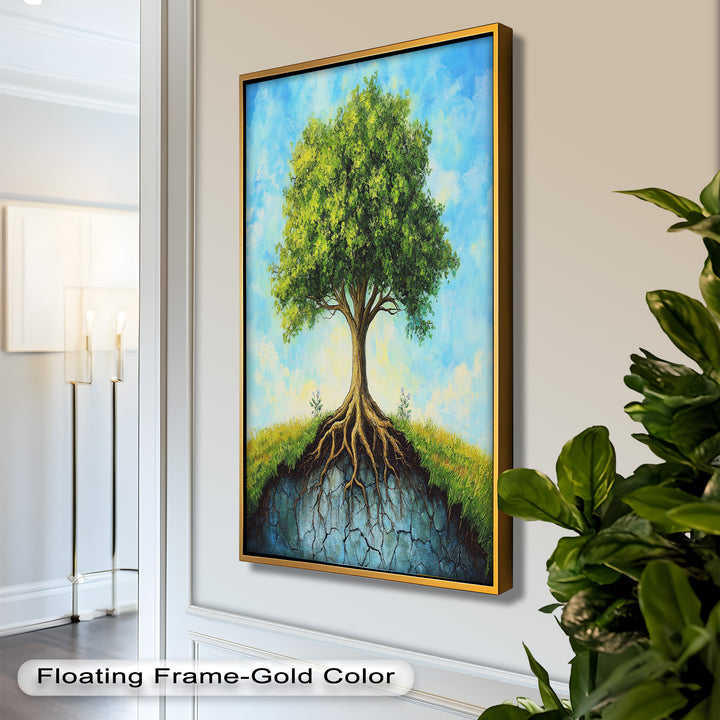 Firmly Planted – Tree of Faith with Roots Oil Painting