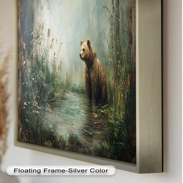 Brown Bear by the Water - Animal Oil Painting