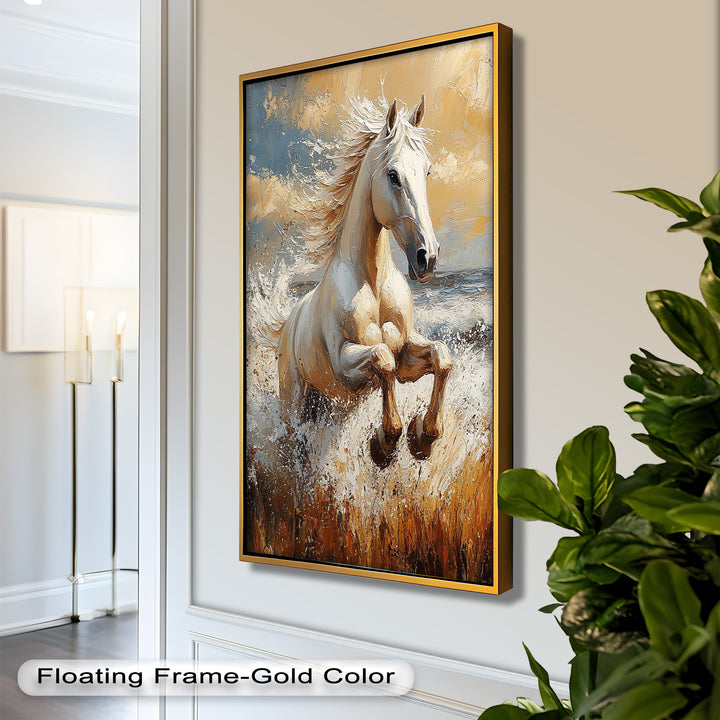 Spirit of the Wind – White Horse Oil Painting