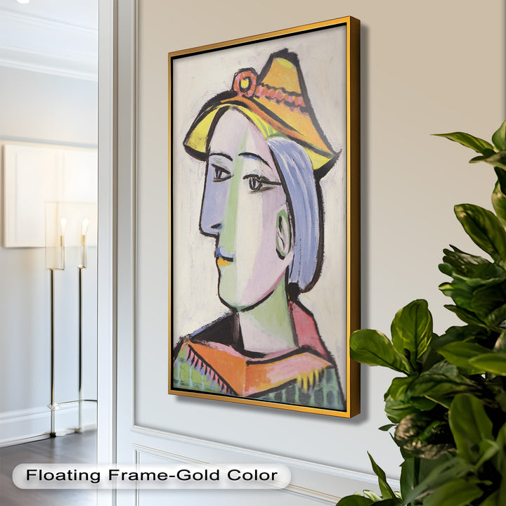 Tranquil Gaze – Picasso-Inspired Side Profile Oil Painting