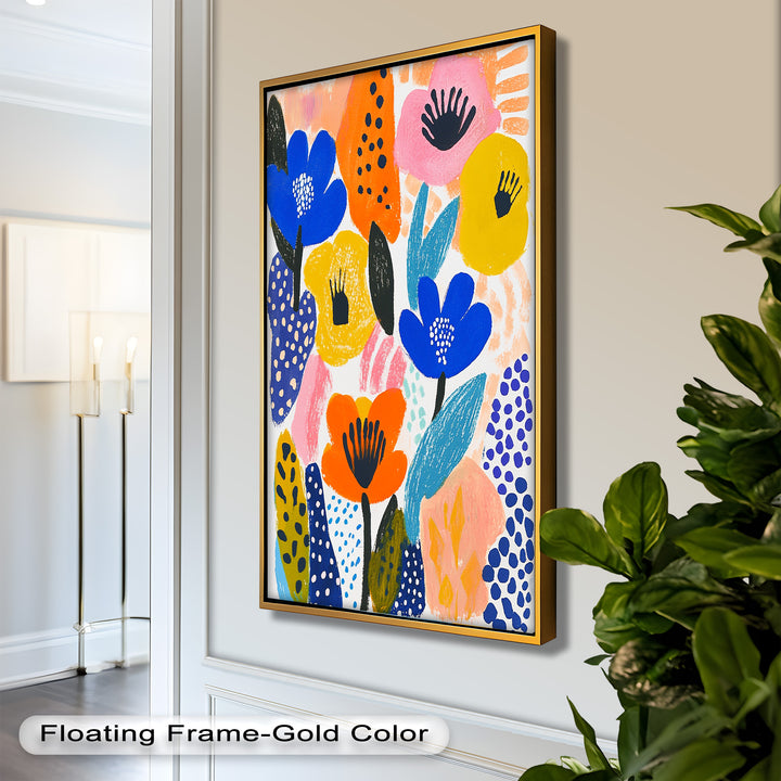 Bold Blooms in Boho Garden – Fauvist Floral Oil Painting