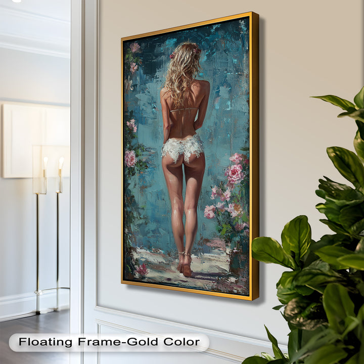 Garden Muse – Romantic Floral Nude Oil Painting