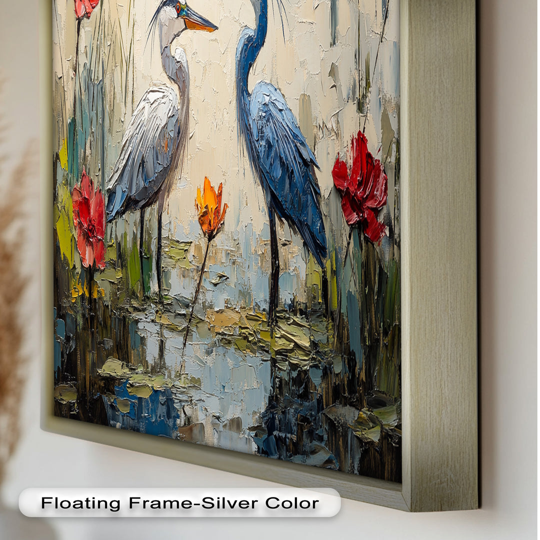 Pair of Herons – Animal Oil Painting