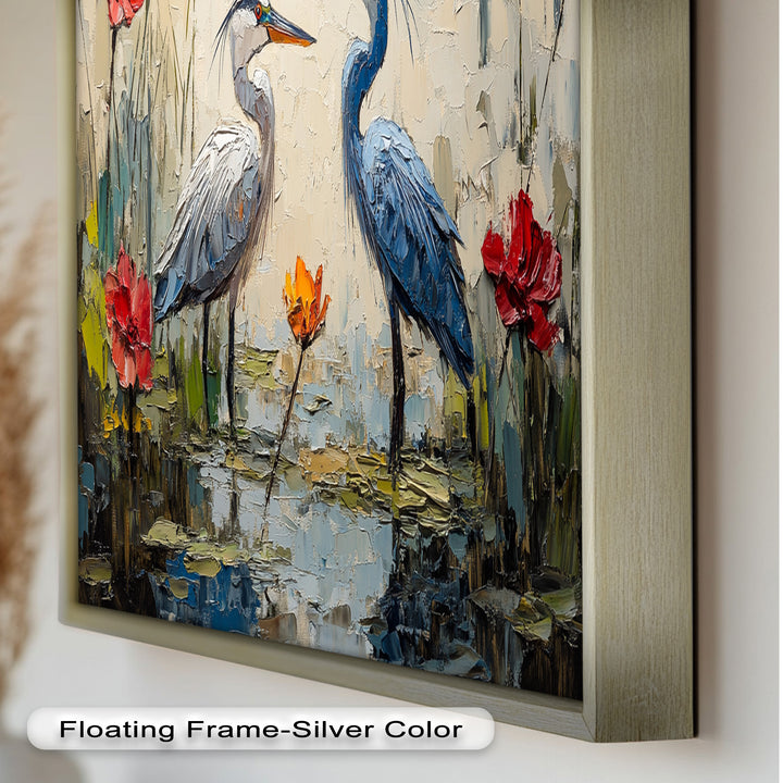 Pair of Herons – Animal Oil Painting