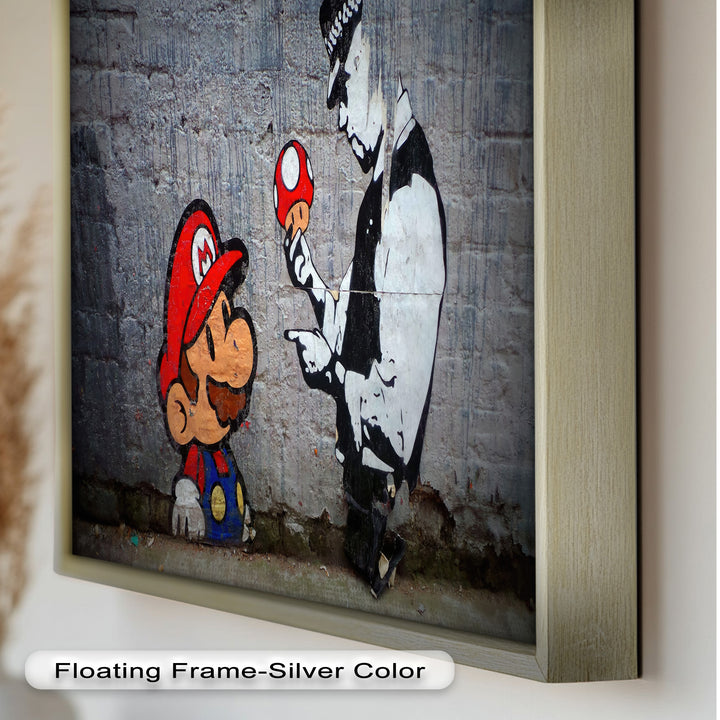 Mario Meets the Law – Banksy Oil Painting