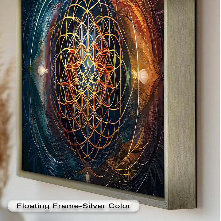 Spiritual Wall Art-Sacred Geometry Flower of Life Oil Painting