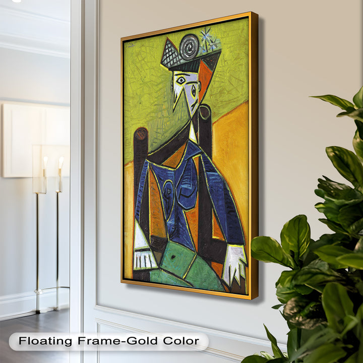 Woman in a Spiral Hat – Picasso-Style Cubist Oil Painting