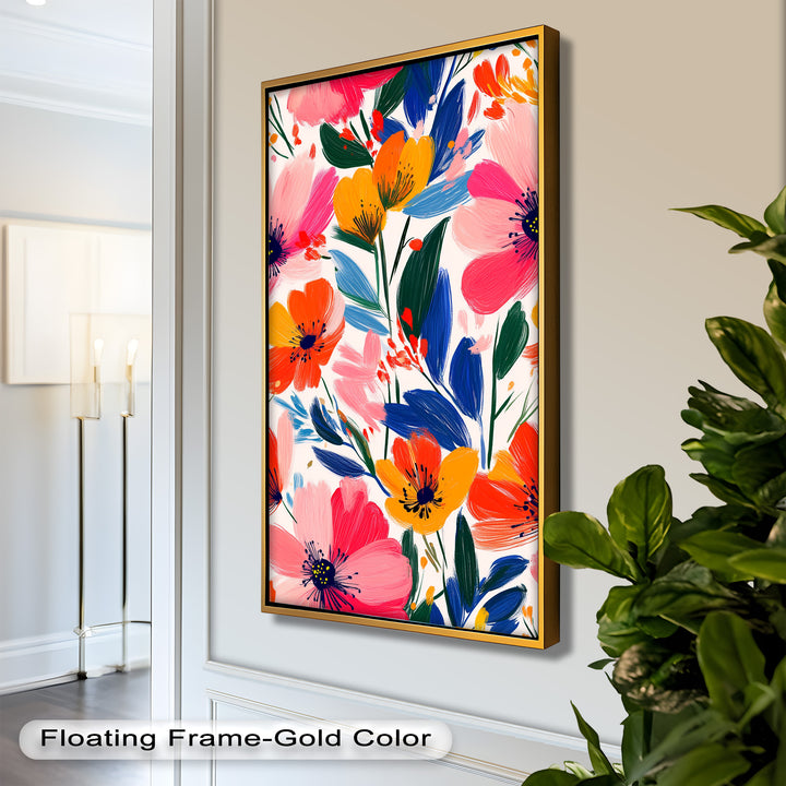 Joyful Bloom Burst – Lebendiges abstraktes Blumenölgemälde