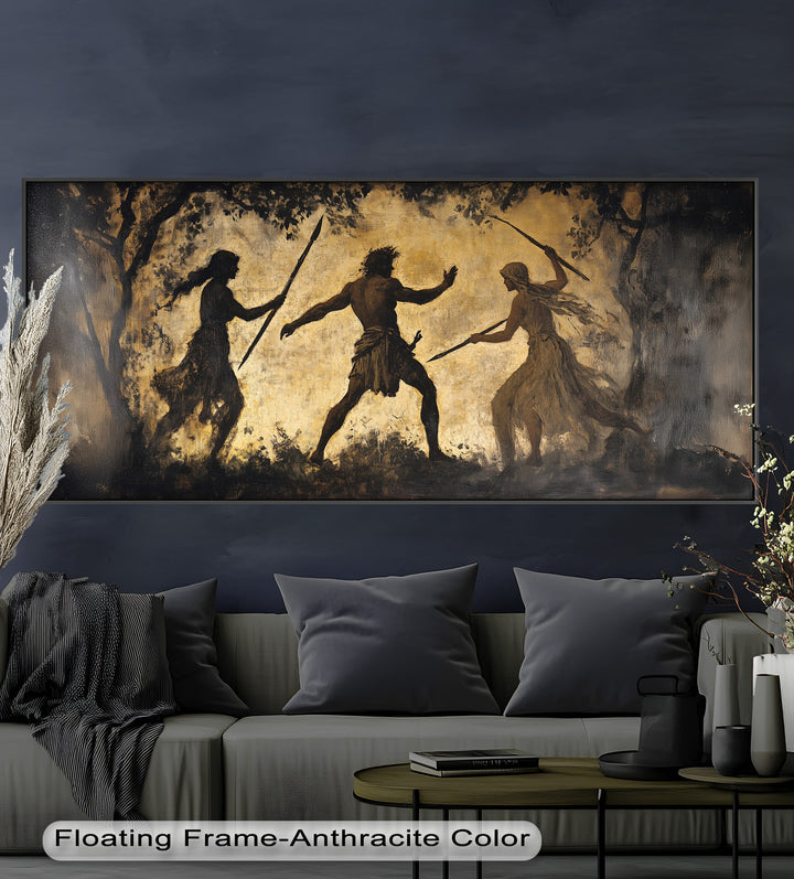 Prozess durch Schatten - Mythologie Ölgemälde