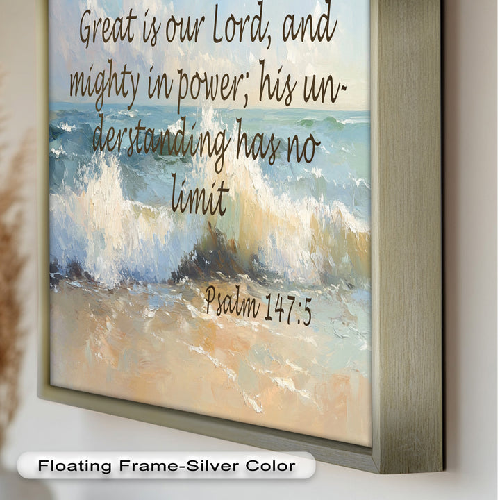 Psalm 147:5 – God's Power and Wisdom Bible Verse Oil Painting