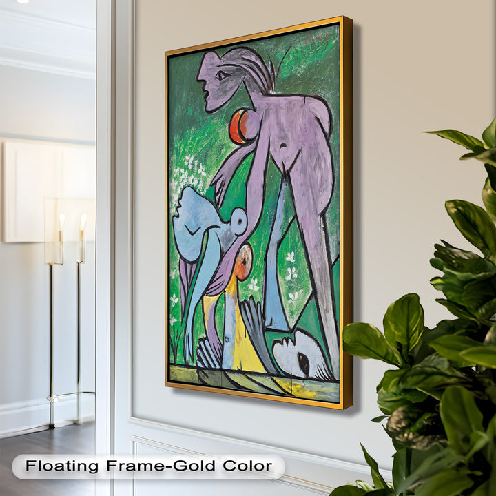 Reclining in Nature – Picasso-Inspired Abstract Nude Oil Painting