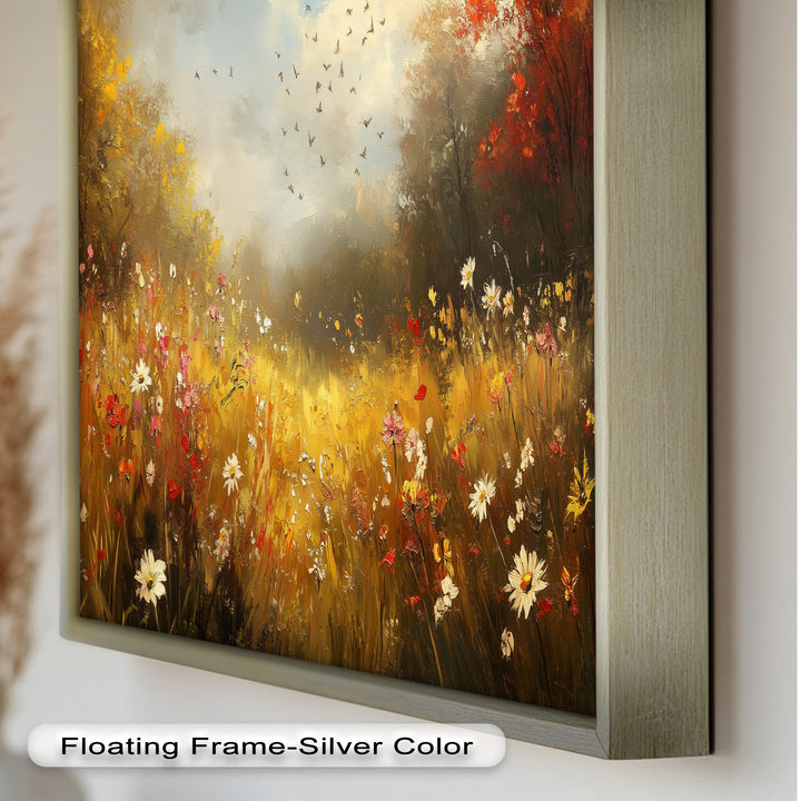 Flowers and Stream – Vibrant Autumn Oil Painting