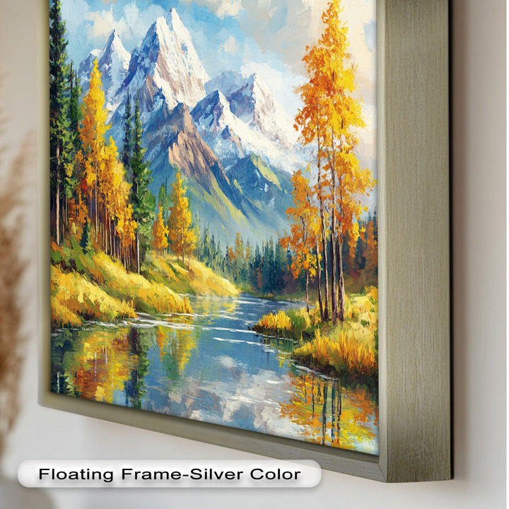 Golden Autumn Peaks – Mountain Landscape Oil Paintings