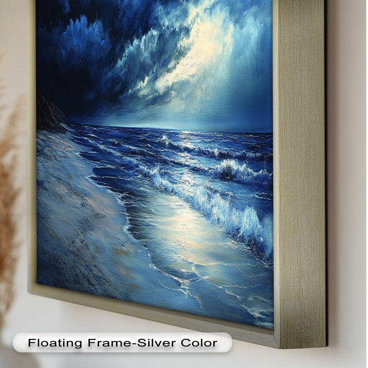 Ocean Wall Art - Stormy Night Seascape Oil Painting