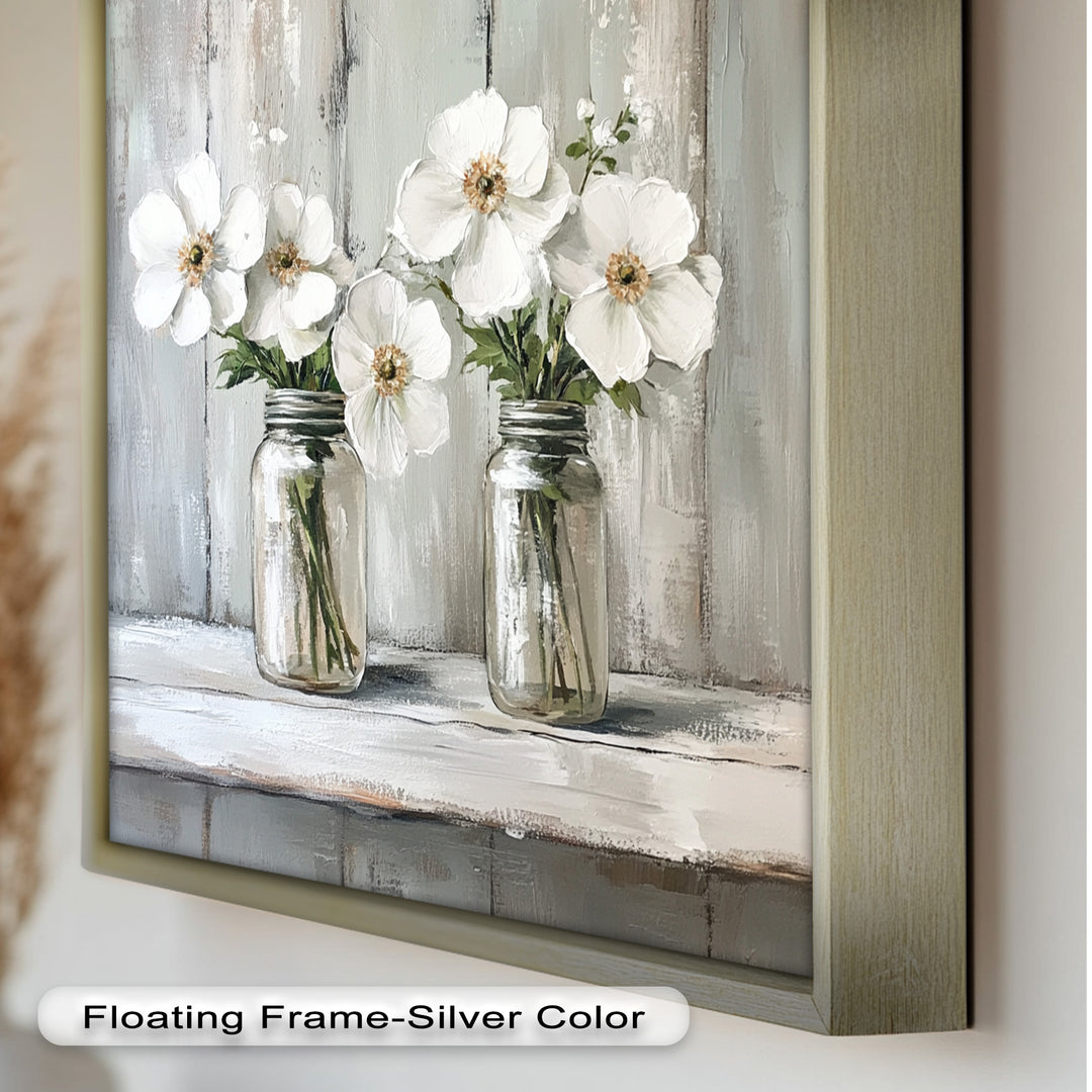White Flower Jar Still Life – Floral Oil Paintings