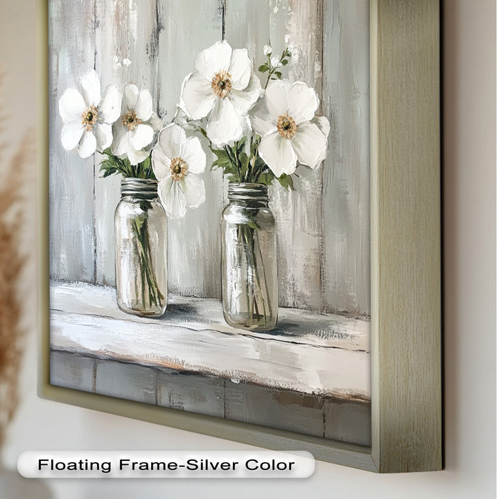 White Flower Jar Still Life – Floral Oil Paintings