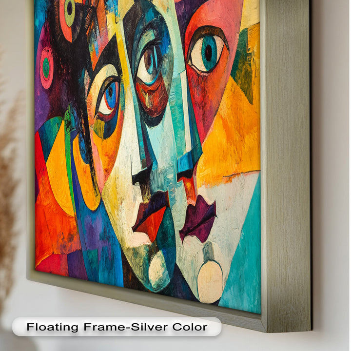 Entwined Visions Oil Painting – Fauvist Dual-Face Expressionism