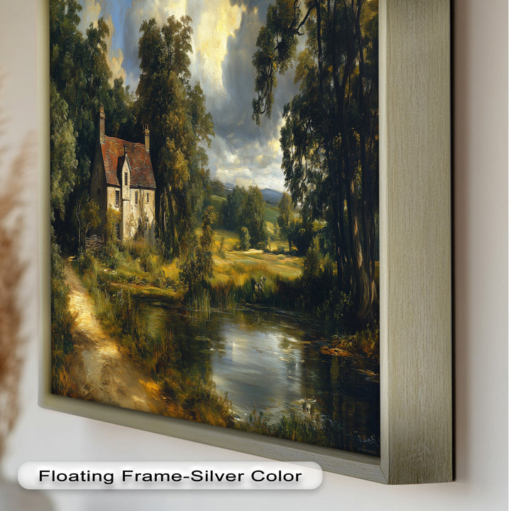 Rustic English Cottage – Charming Countryside Oil Painting