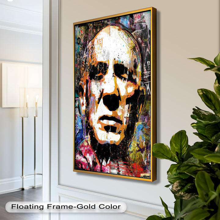 Abstract Urban Face Portrait Wall Art – Pop Art Oil Painting