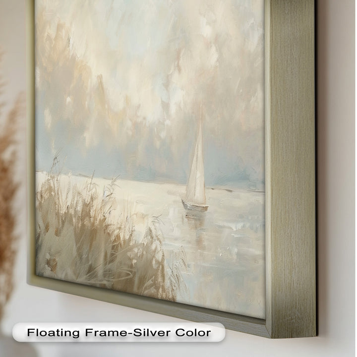 Lake Sailboat – Tranquil Waterscape Oil Painting