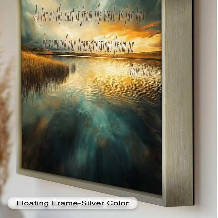 Psalm 103:12 – Divine Forgiveness Bible Verse Oil Painting
