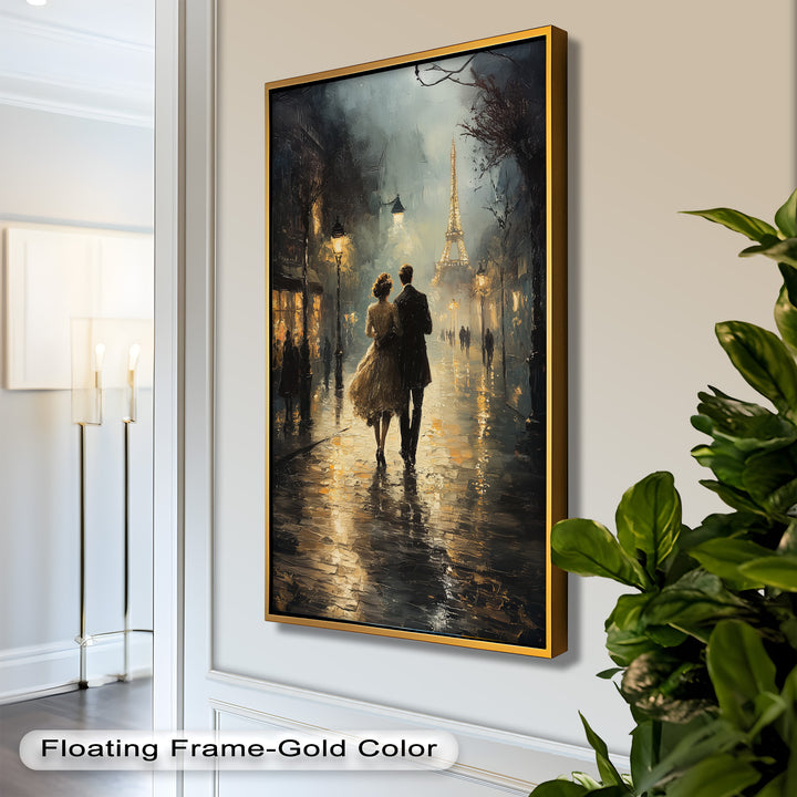 Romantic Couple in Evening Light - Love Oil Painting