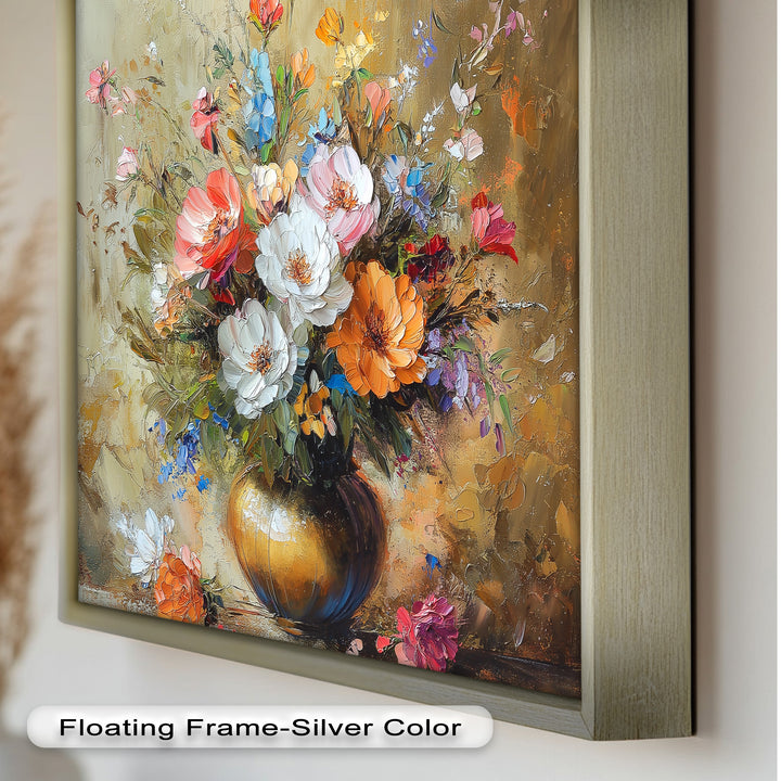 Radiant Bloom – Colorful Floral Oil Painting