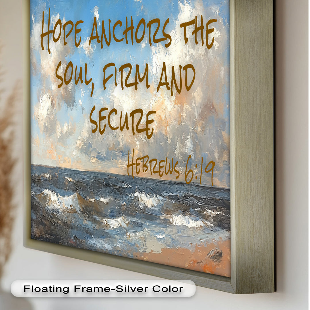 Hebrews 6:19 Bible Verse Oil Painting – Anchor of Hope Wall Art