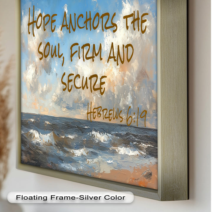 Hebrews 6:19 Bible Verse Oil Painting – Anchor of Hope Wall Art