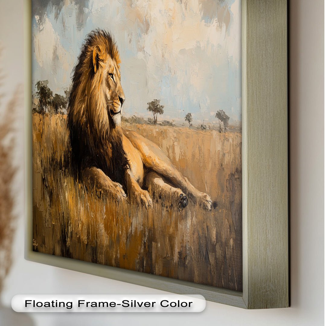 Majestic Serengeti King – Regal Lion Oil Painting