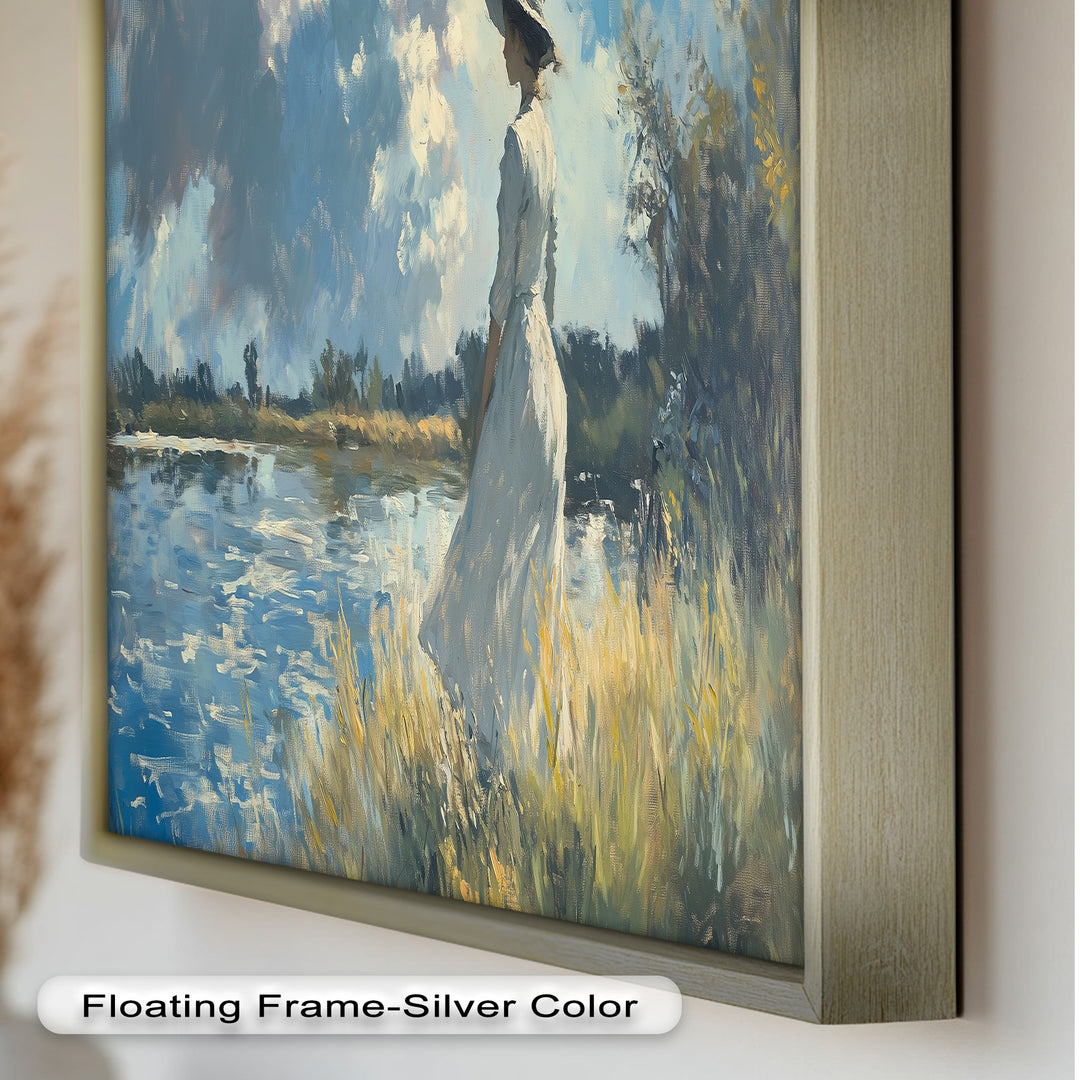 Lady by the River – Impressionist Oil Painting