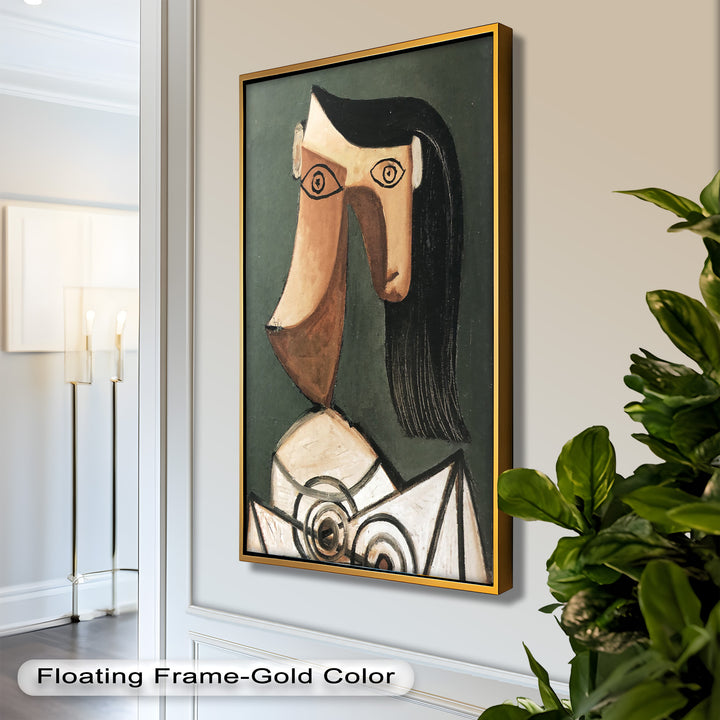 Serene Abstraction – Cubist Female Portrait Oil Painting