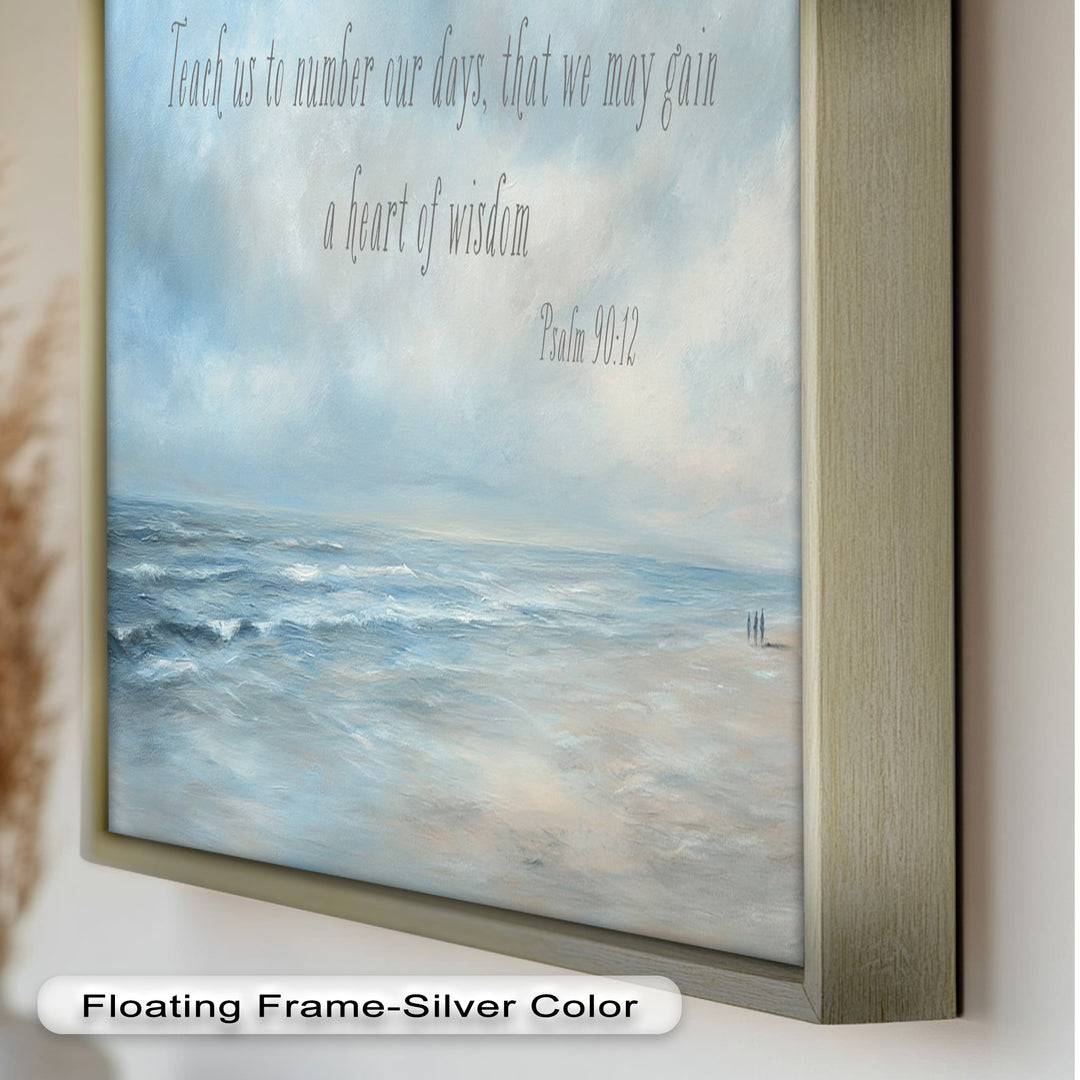 Psalm 90:12 – Heart of Wisdom Bible Verse Oil Painting