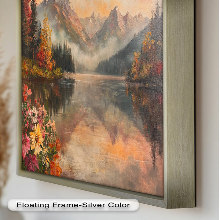 Mountain Lake in Autumn – Serene Seasonal Oil Painting