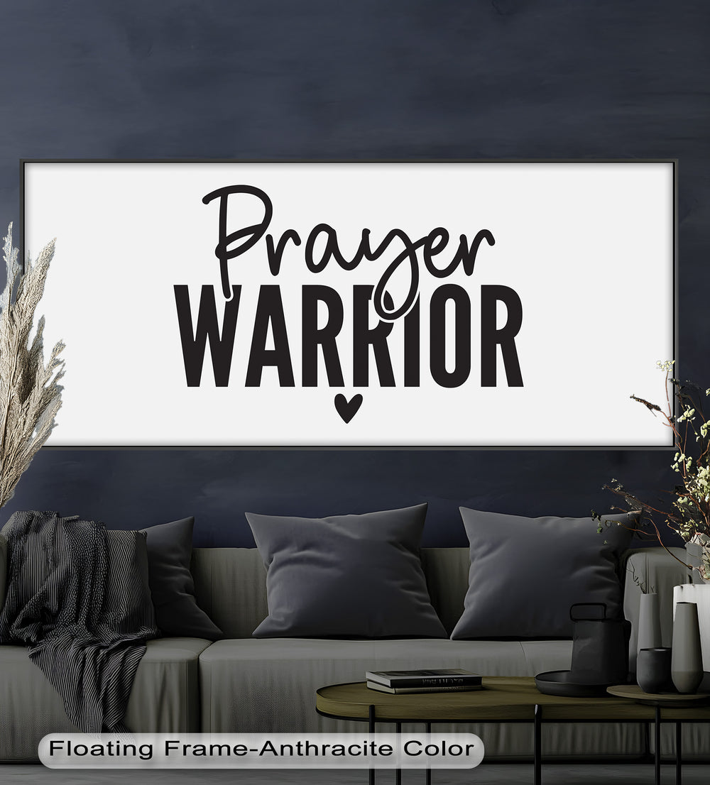 Empowering Bible-Inspired Oil Painting – Warrior of Prayer Quote Art